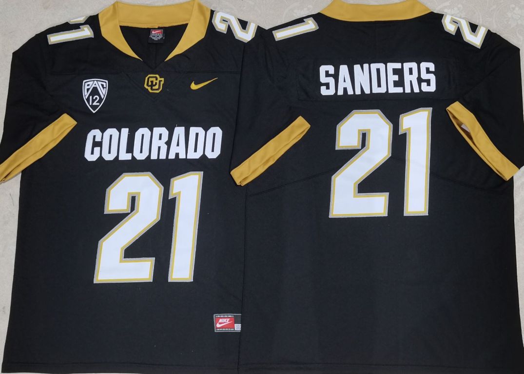 Men Colorado Buffaloes #21 Sanders Black 2025 Nike Limited NCAA Jersey style 1->more ncaa teams->NCAA Jersey